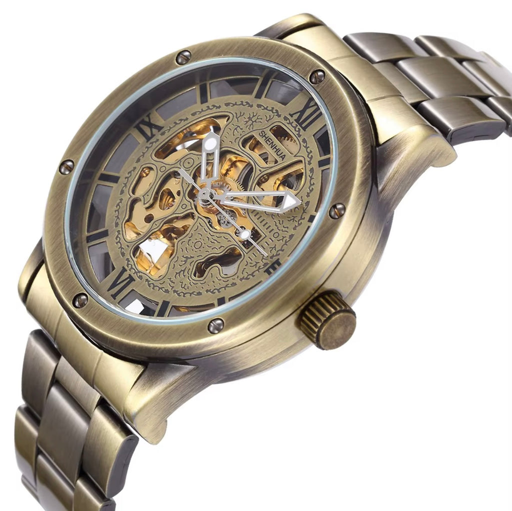 Montre Squelette Automatique – Édition Or Antique |LiL MD