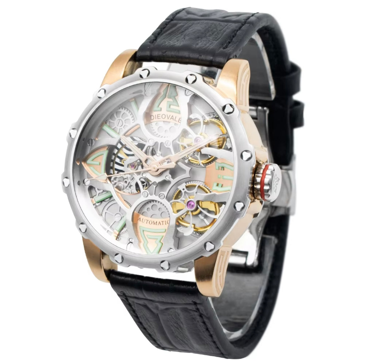 Montre Squelette Automatique – Or Rose & Noir | LiL MD